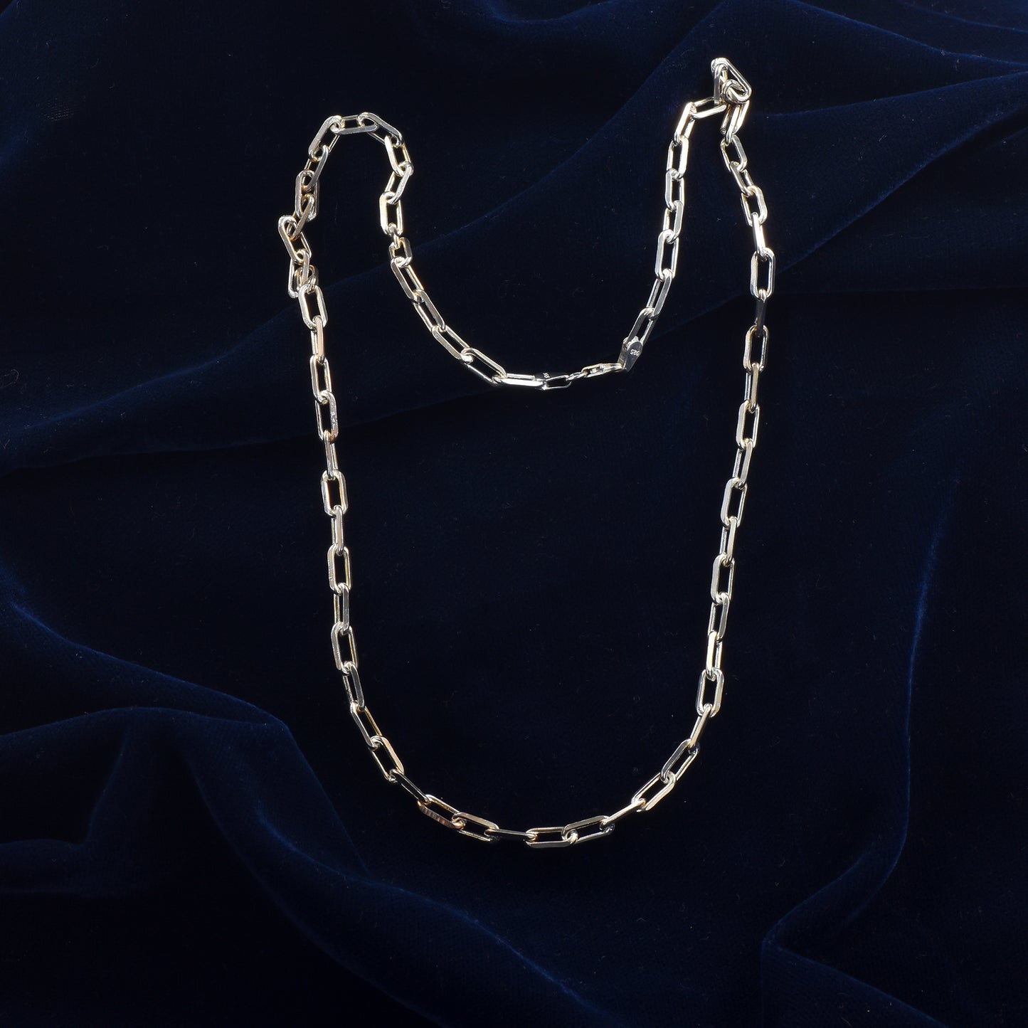 Silver Elongated Link Chain Neckless