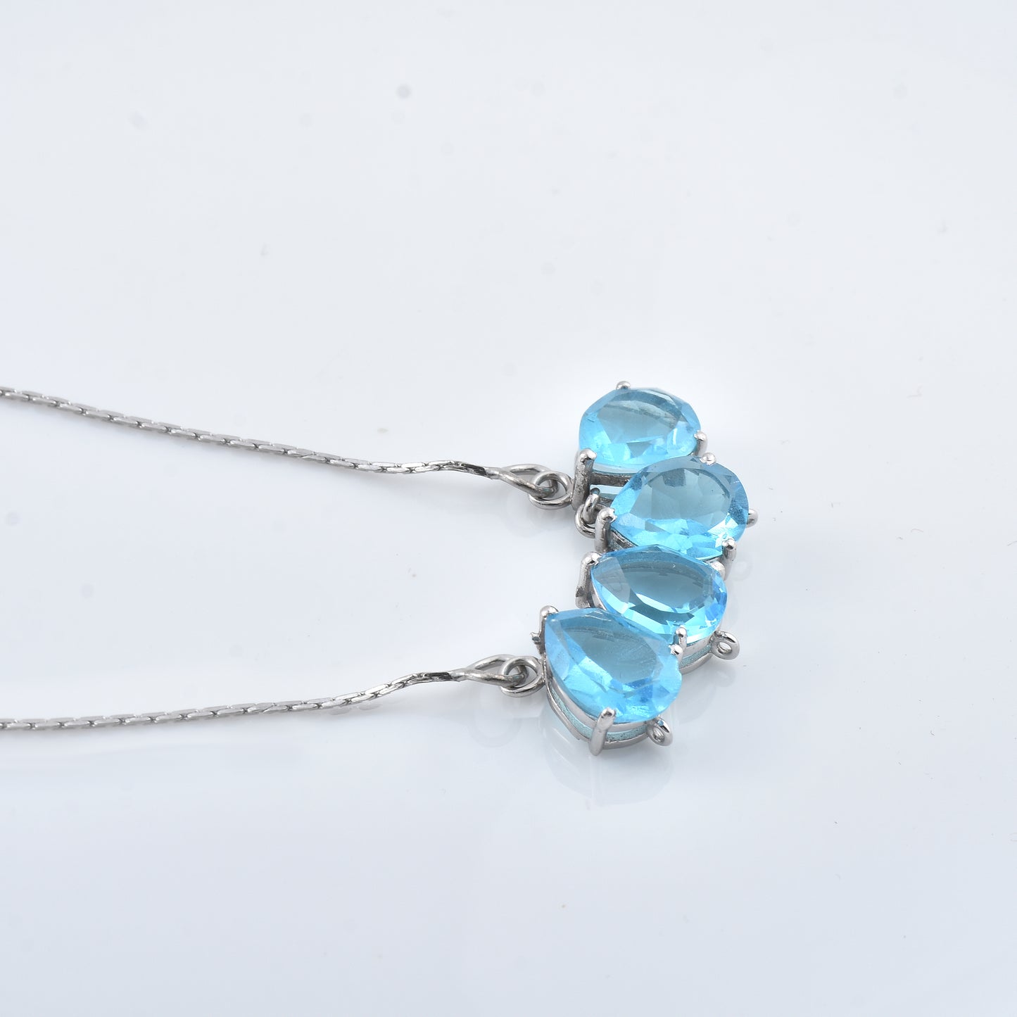 Silver Sky Blue Topaz Necklace