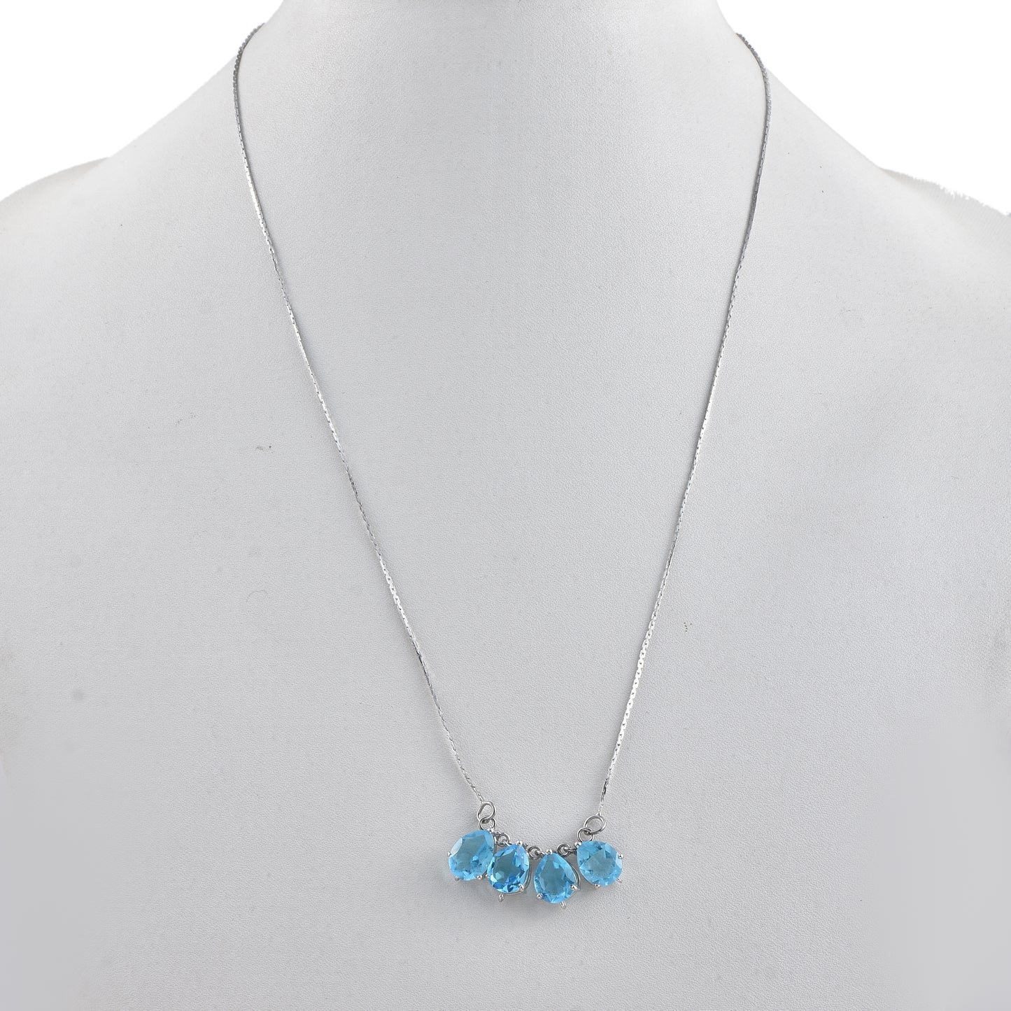 Silver Sky Blue Topaz Necklace