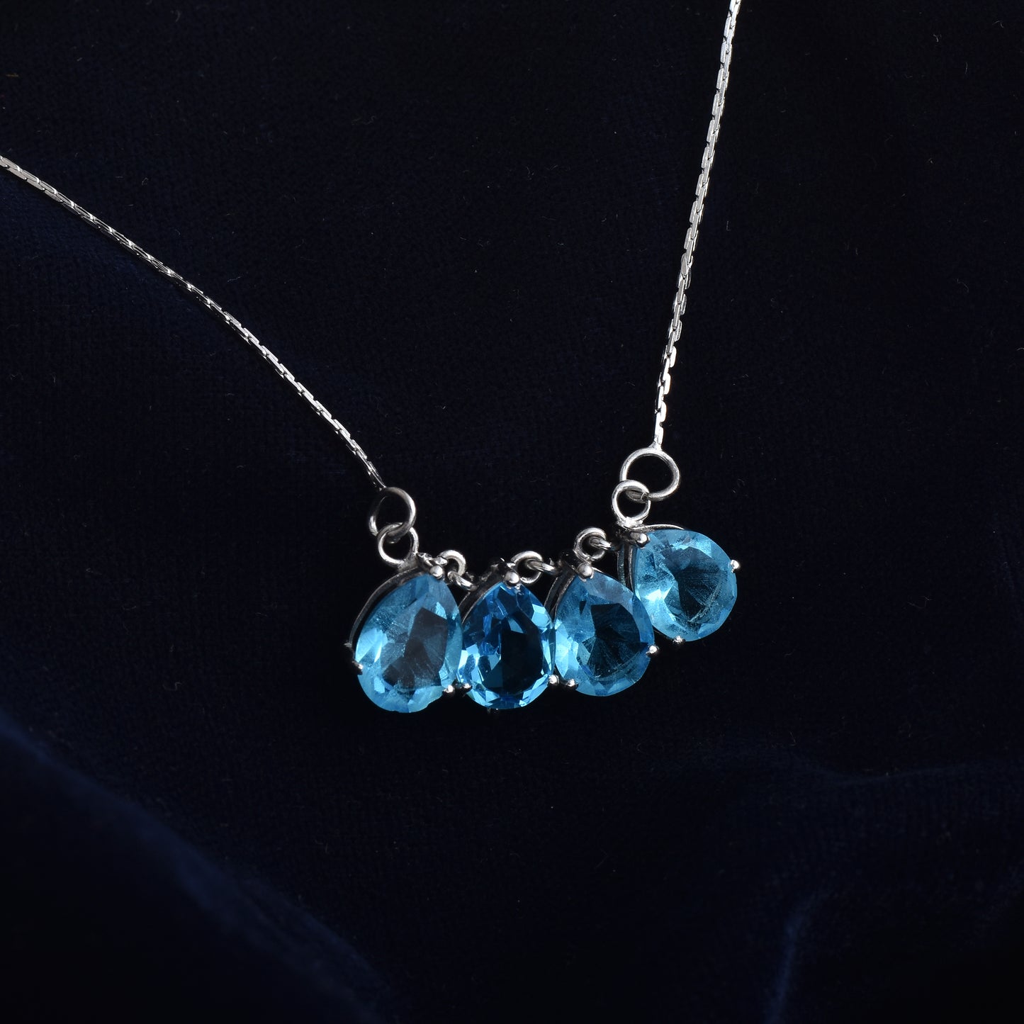 Silver Sky Blue Topaz Necklace