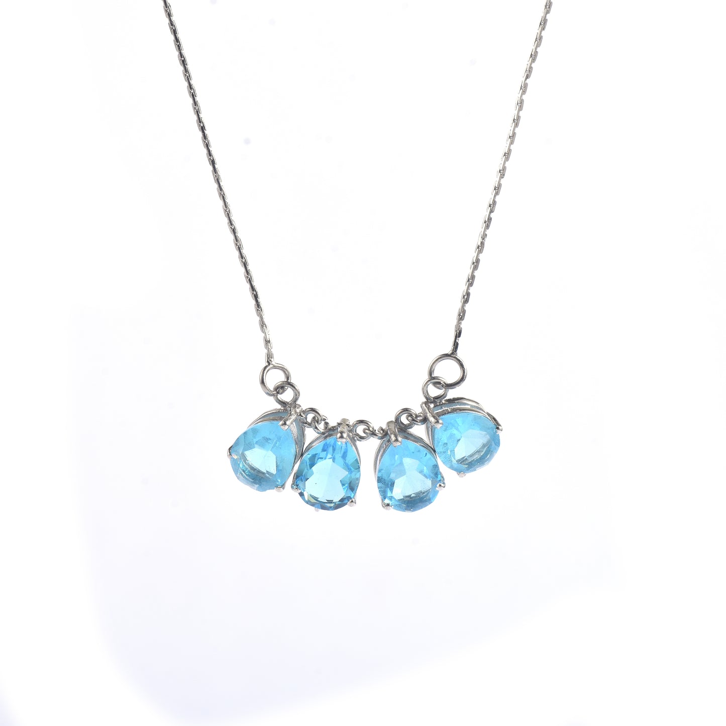 Silver Sky Blue Topaz Necklace