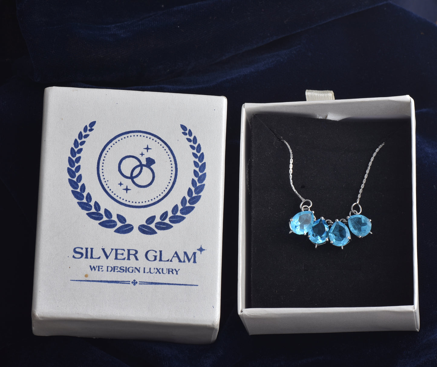 Silver Sky Blue Topaz Necklace