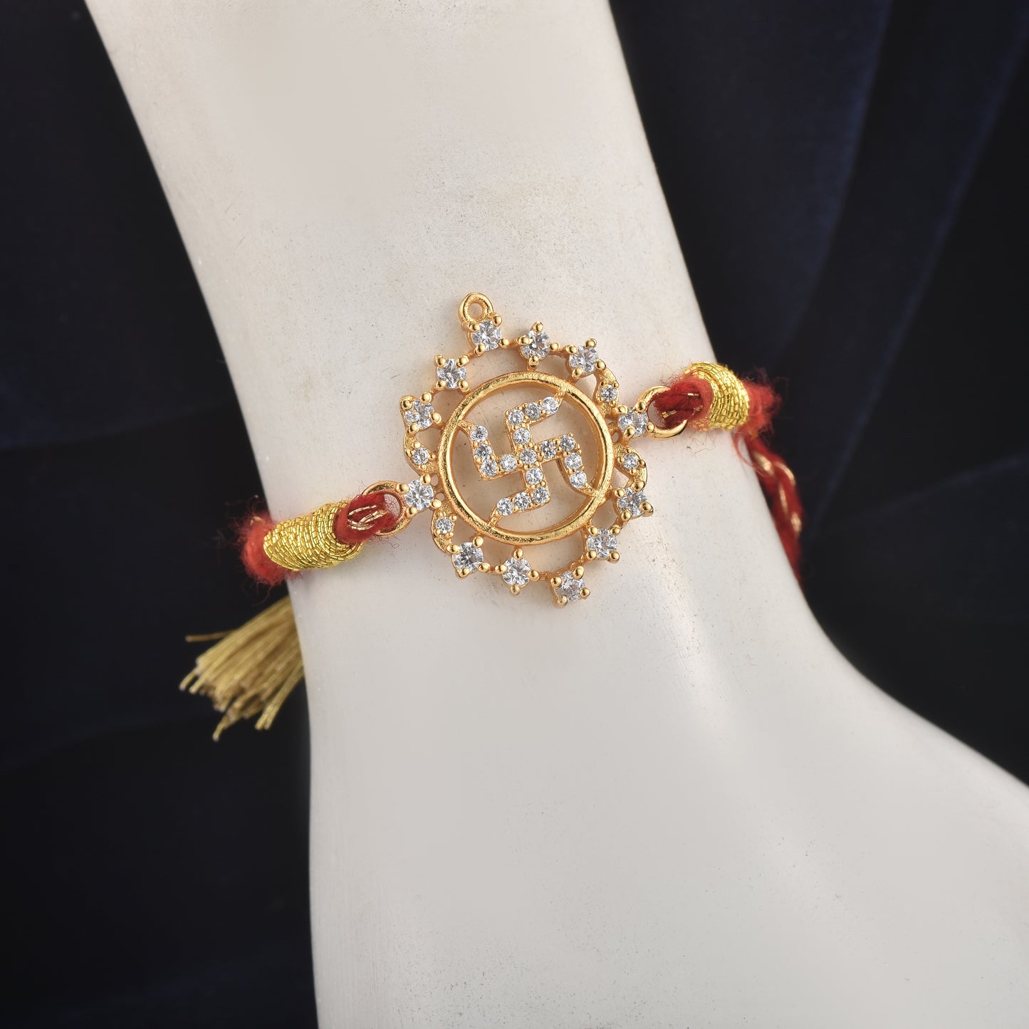 Silver Swastik Rakhi