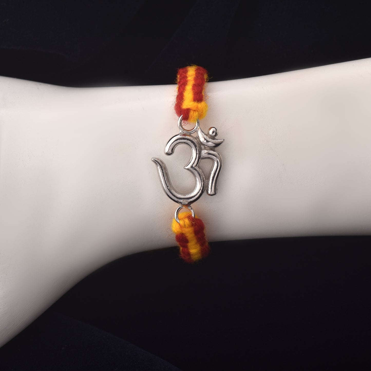 Spirit & Style: Minimal Om Silver Bracelet Rakhi