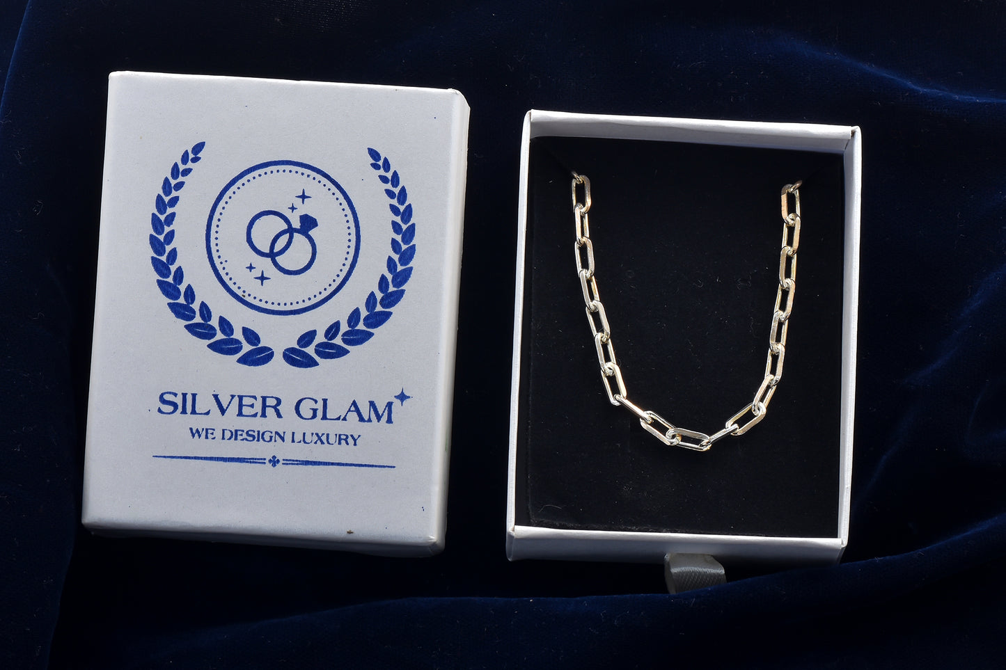 Silver Elongated Link Chain Neckless