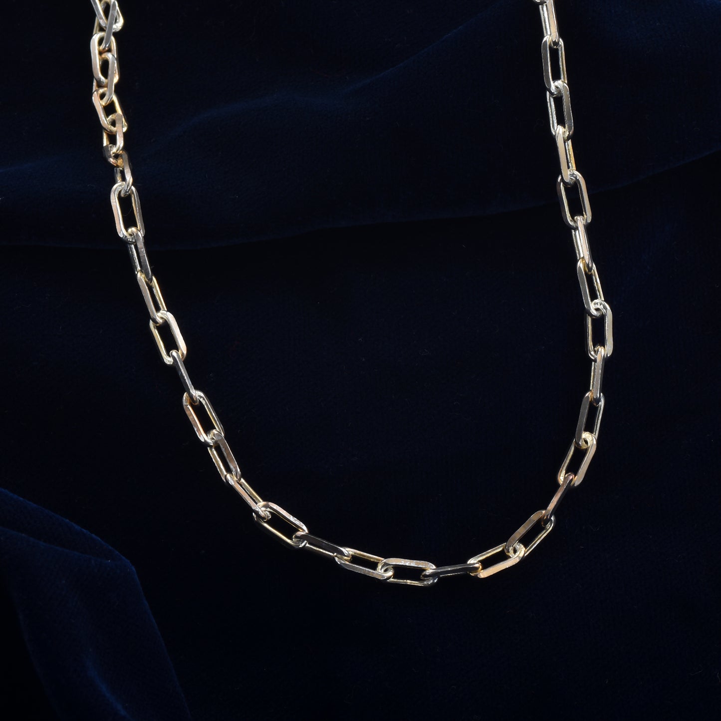 Silver Elongated Link Chain Neckless