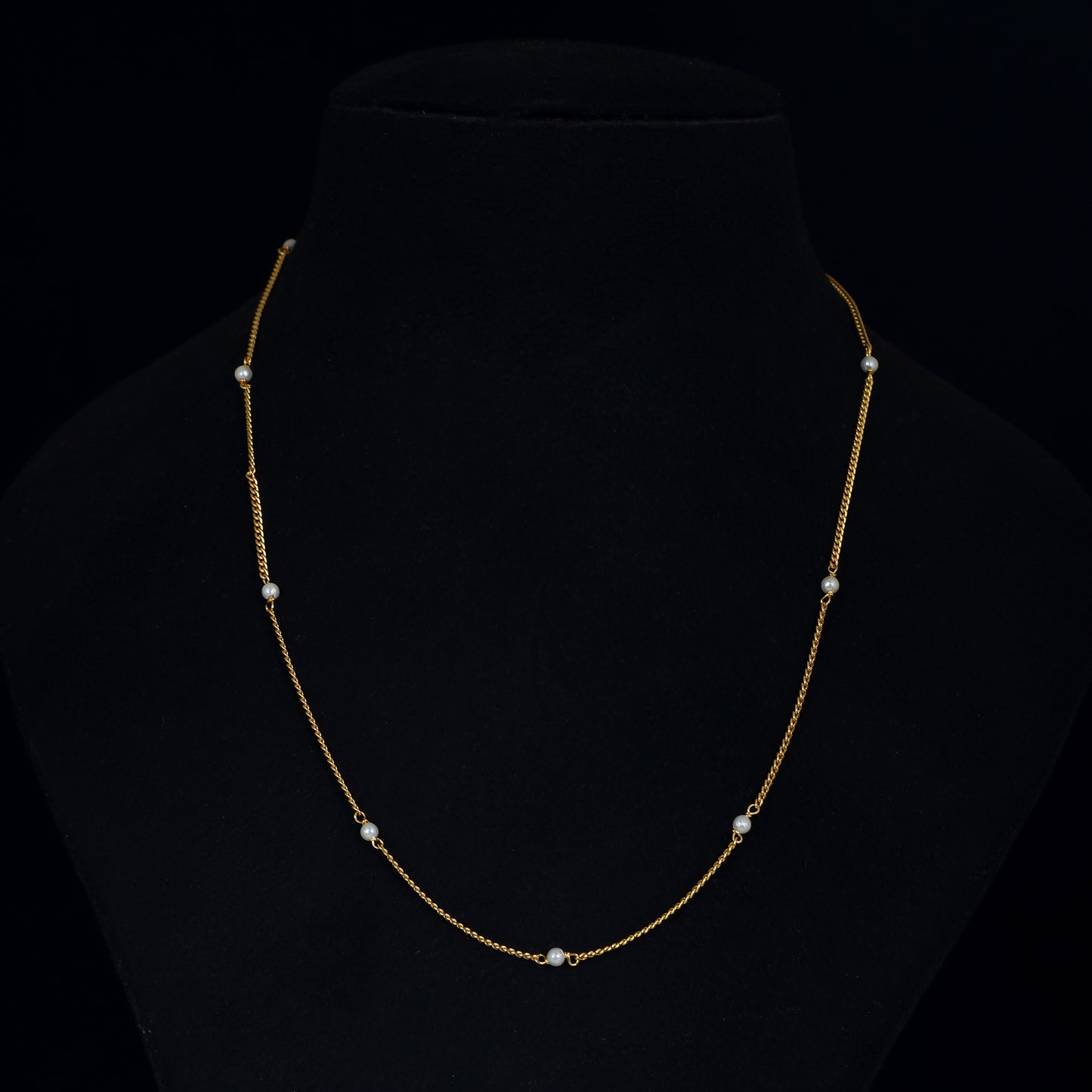 Pure Silver 18K Gold Plated Pearl Chain – Elegant & Luxurious