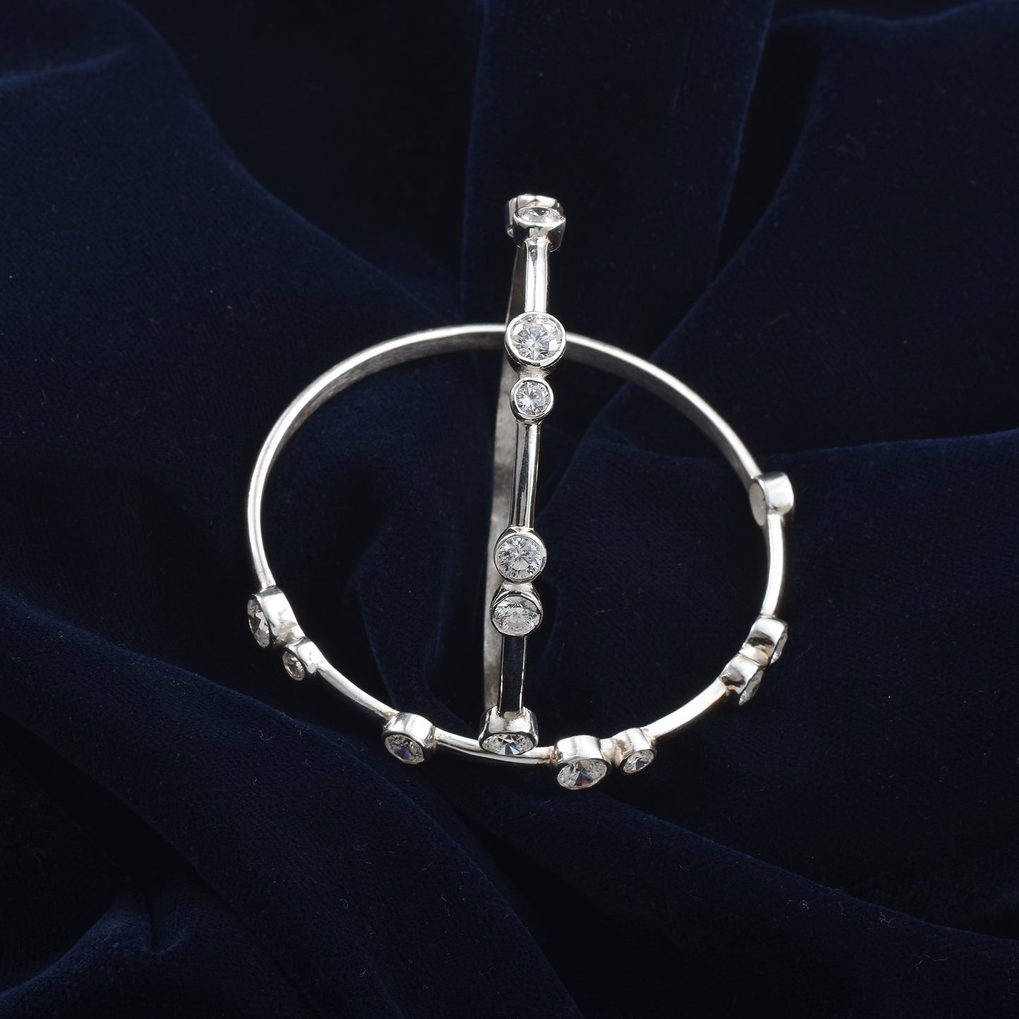 Silver Gleam Zircon Pure Silver Bangle