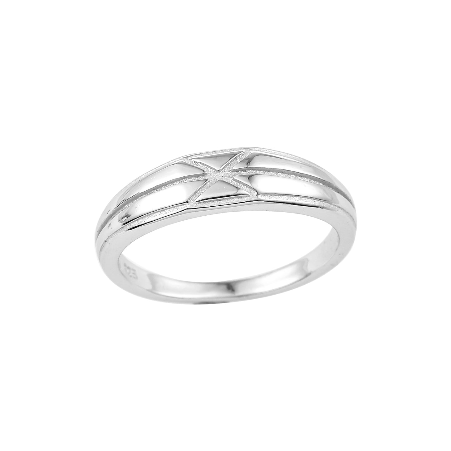 Silver Frost Rhodium Charm Ring