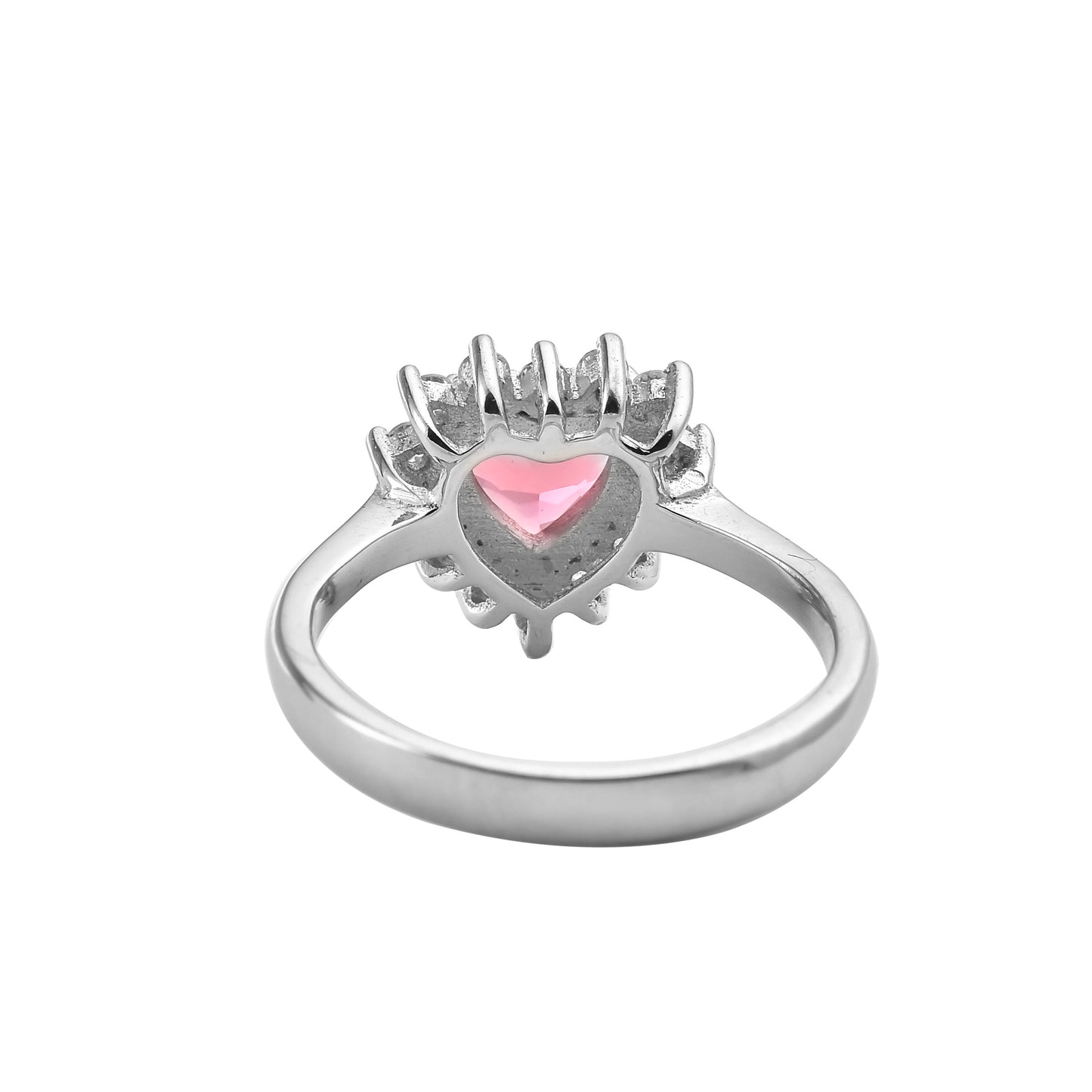 Silver Ruby Glow Zircon Ring
