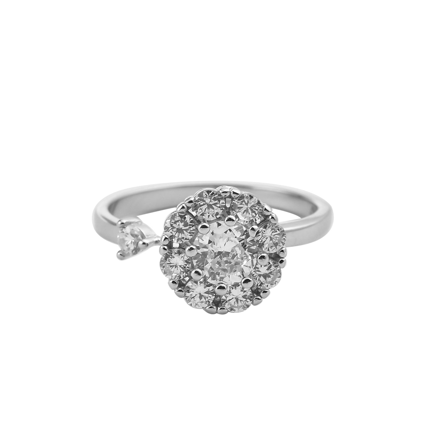 Silver Crystal Shine Zircon Ring