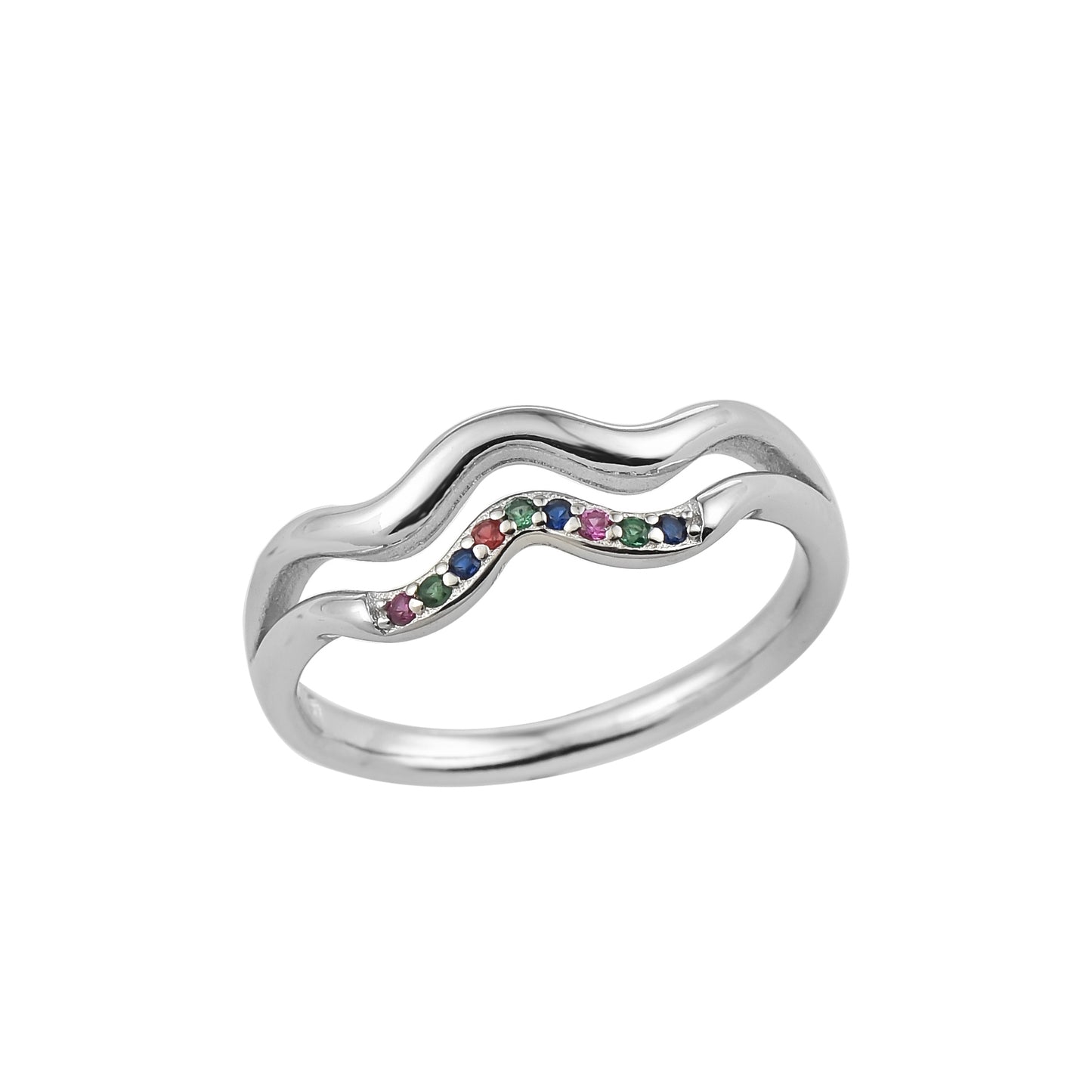 Silver Spectrum Zircon Ring