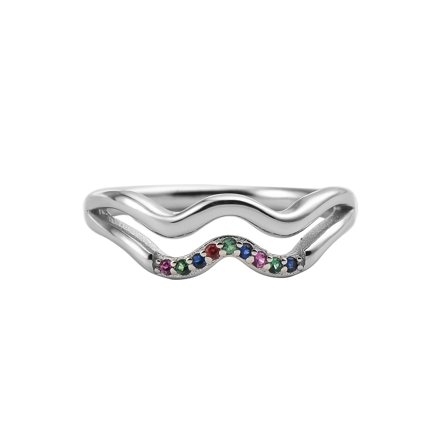 Silver Spectrum Zircon Ring