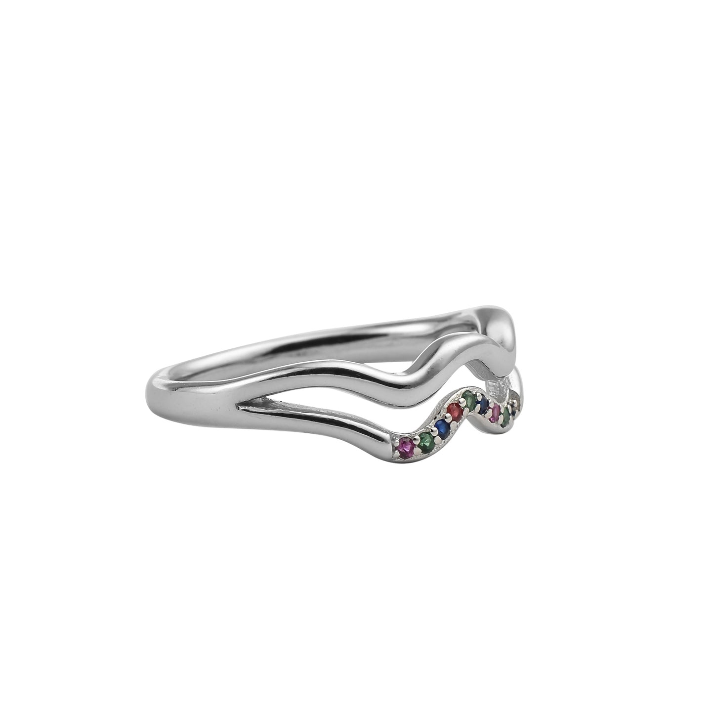 Silver Spectrum Zircon Ring