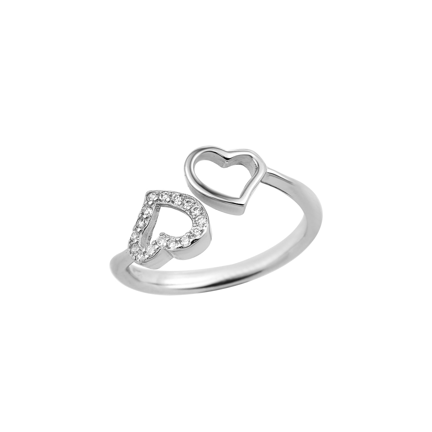 Silver Heart Ring & Tops Set