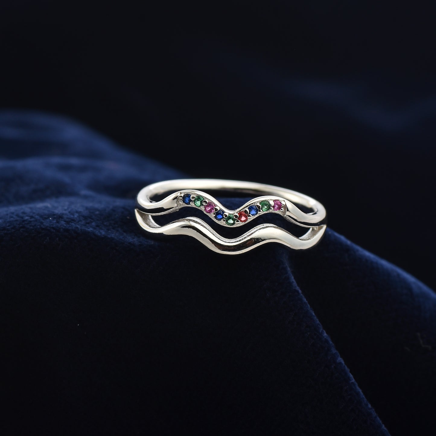 Silver Spectrum Zircon Ring