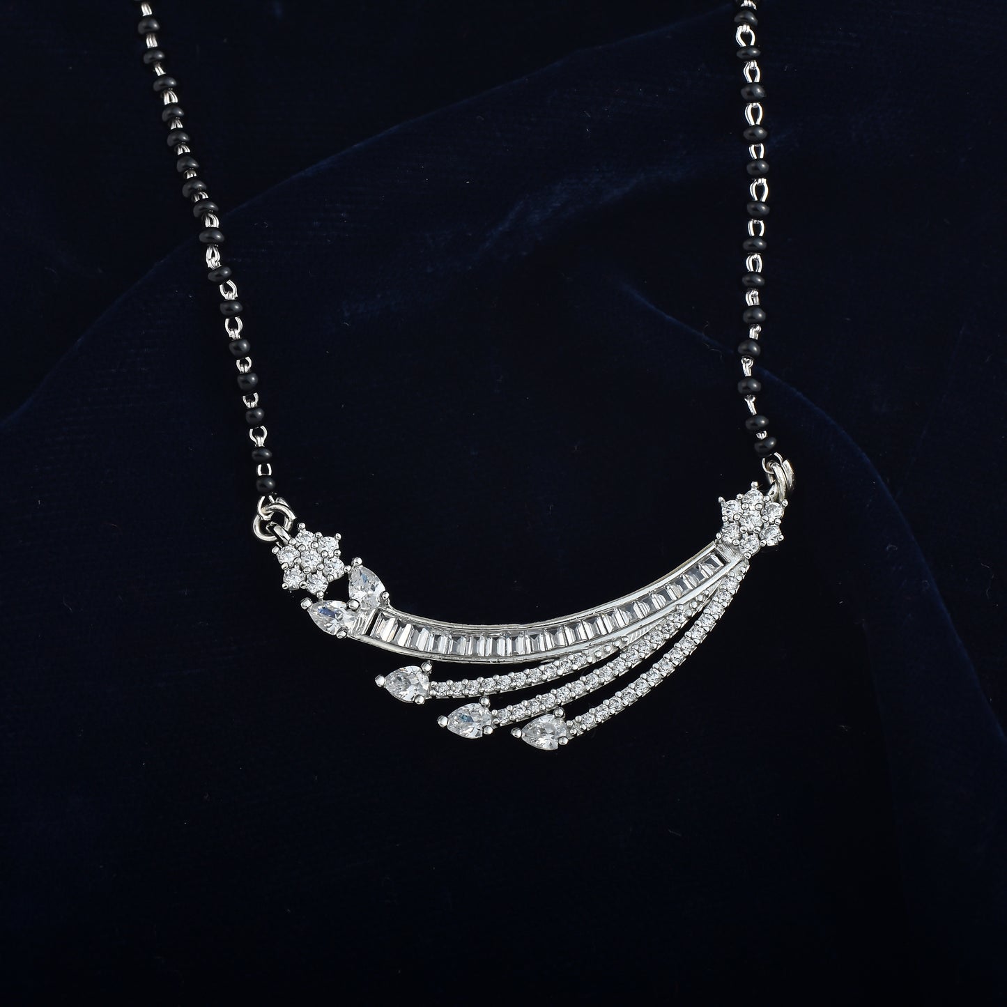 Silver Spark Rhodium Mangalsutra