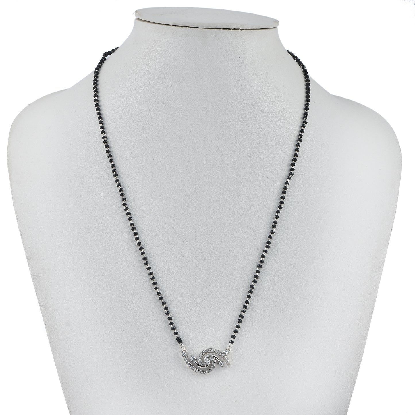 Silver Rhodium Glimmer Mangalsutra