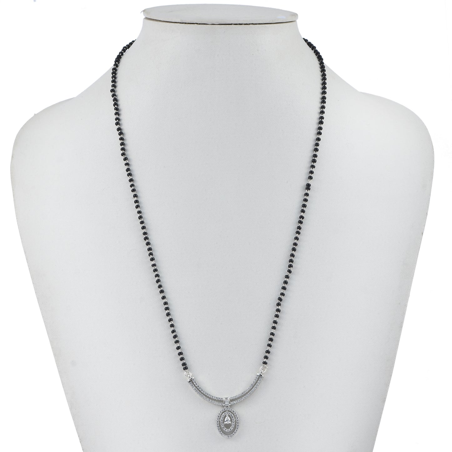 "Silver Rhodium Zircon Magalsutra"