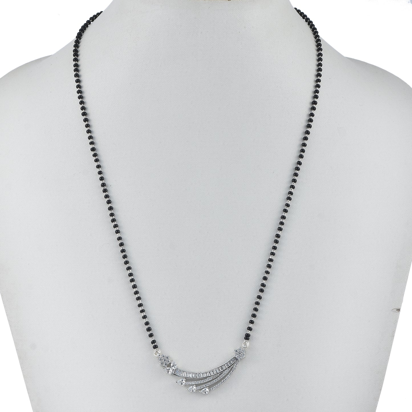 Silver Spark Rhodium Mangalsutra