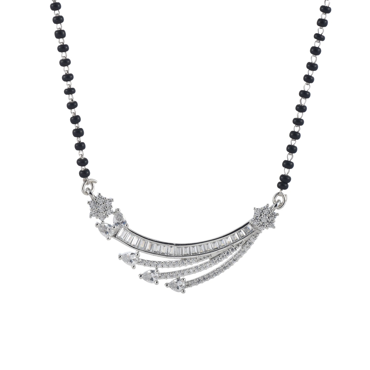 Silver Spark Rhodium Mangalsutra