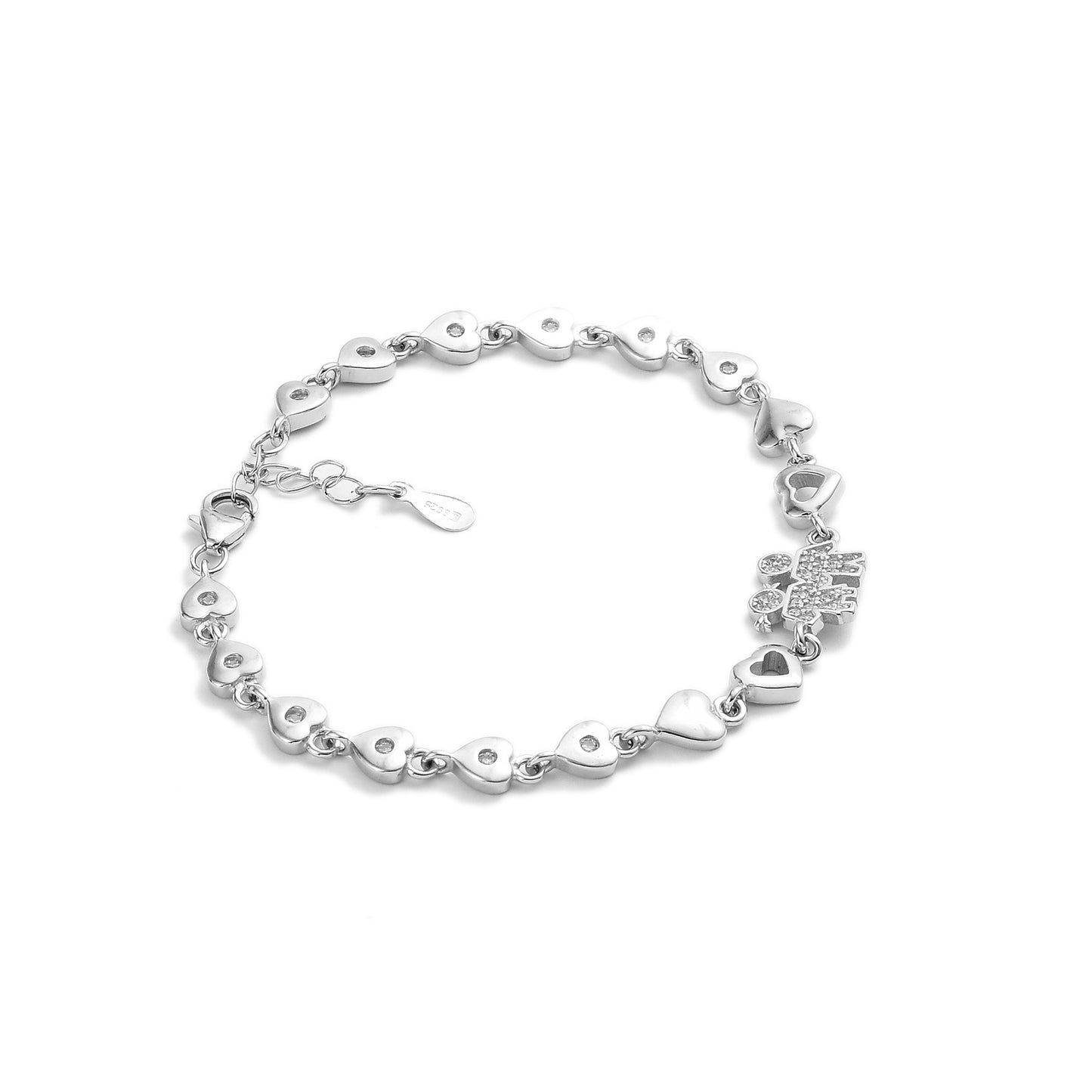 Silver Rhodium Infinity Bracelet