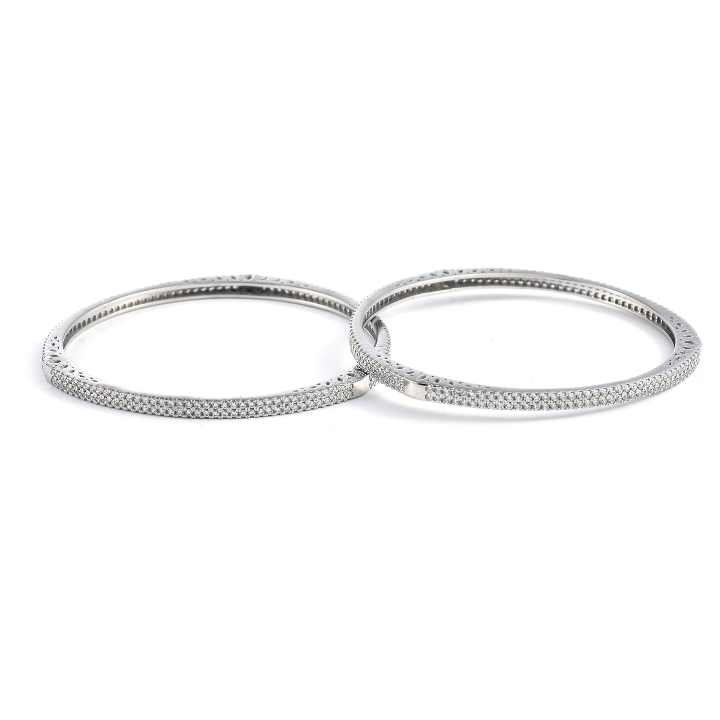 Silver Glint Rhodium Bangles