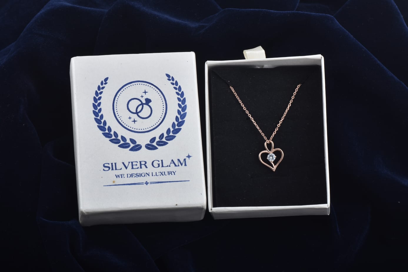 Elegant Rose Gold & Silver Heart Necklace