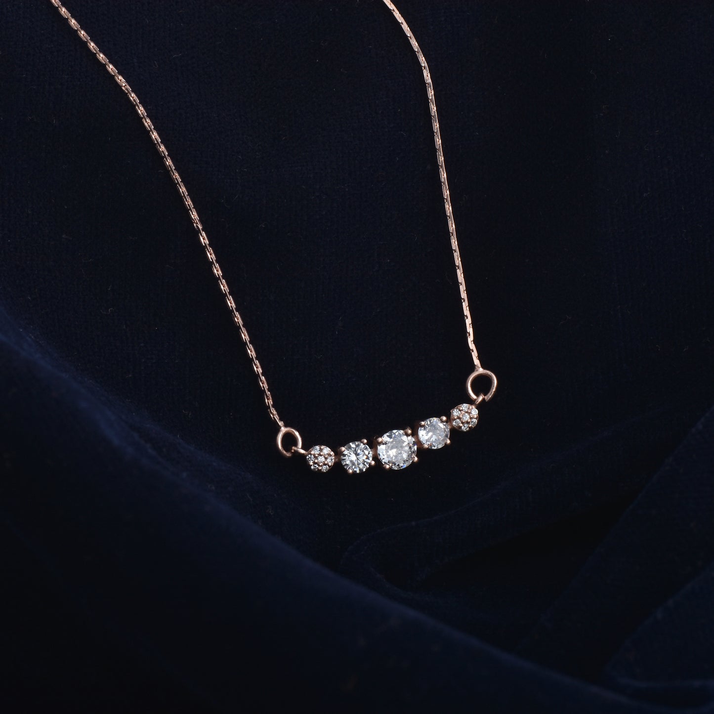 Twilight Rose: Zircon Studded Necklace