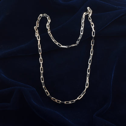 Silver Elongated Link Chain Neckless