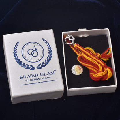 Spirit & Style: Minimal Om Silver Bracelet Rakhi