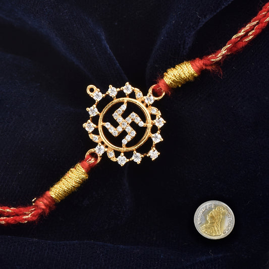 Silver Swastik Rakhi
