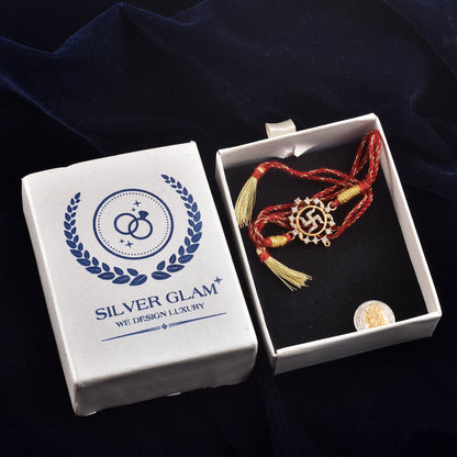 Silver Swastik Rakhi