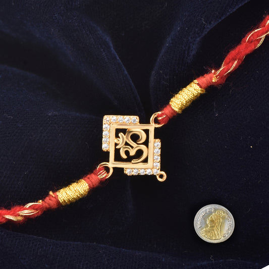 Silver Om Rakhi: Threads of Divinity: