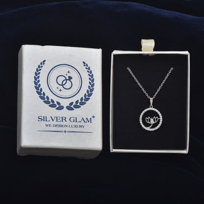 925 Silver White Zircon Necklace