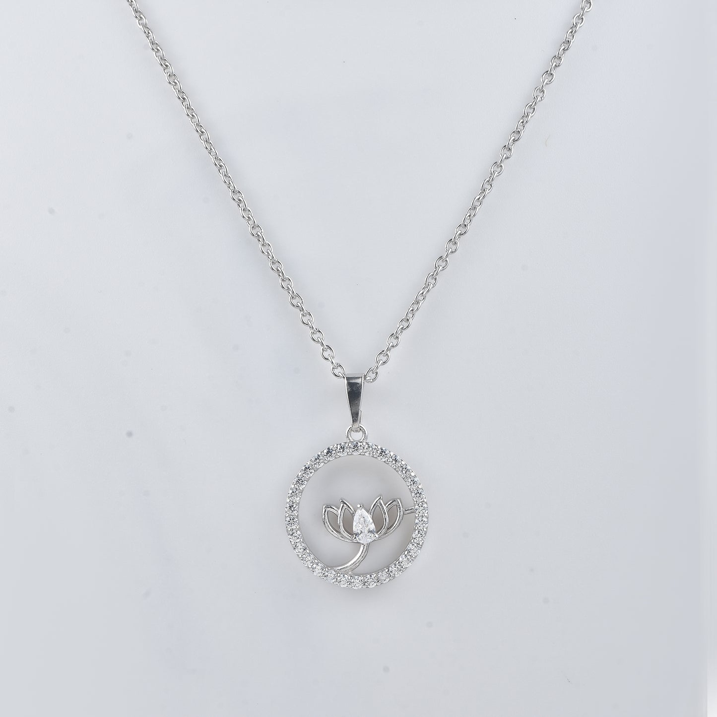 925 Silver White Zircon Necklace