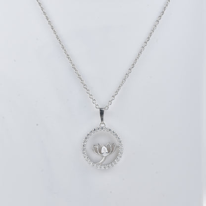 925 Silver White Zircon Necklace