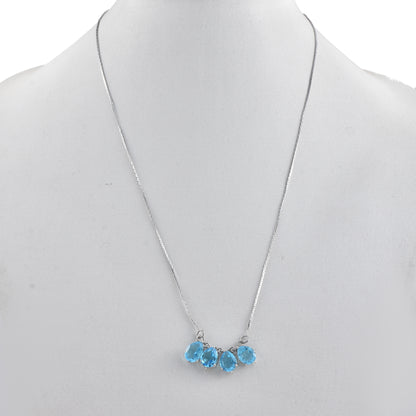 Silver Sky Blue Topaz Necklace