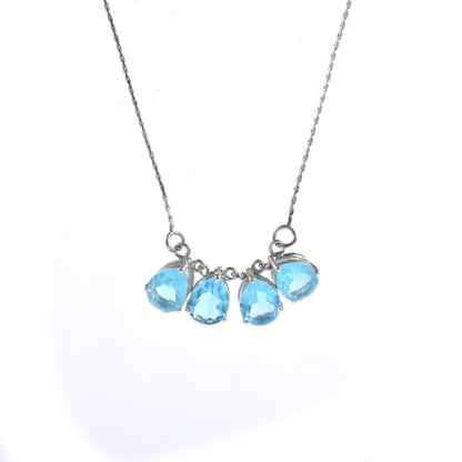 Silver Sky Blue Topaz Necklace