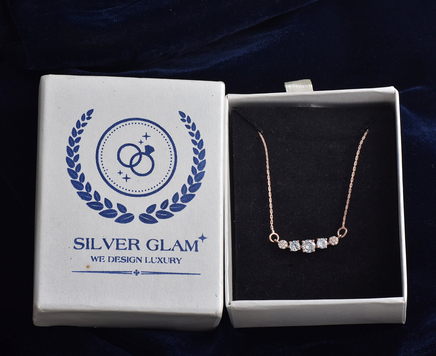 Twilight Rose: Zircon Studded Necklace