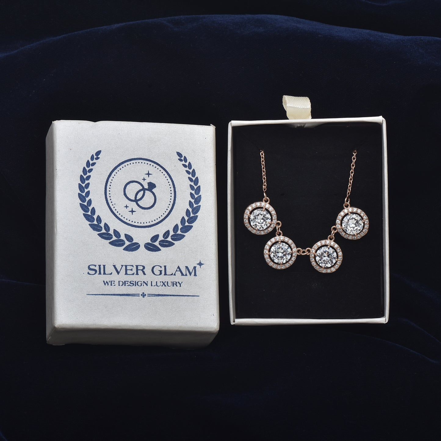 Sterling 925 Silver Rose Gold Necklace