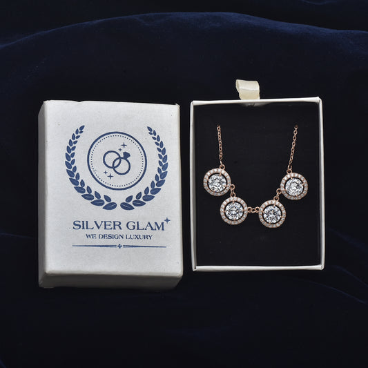 Sterling 925 Silver Rose Gold Necklace