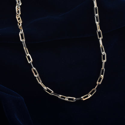 Silver Elongated Link Chain Neckless