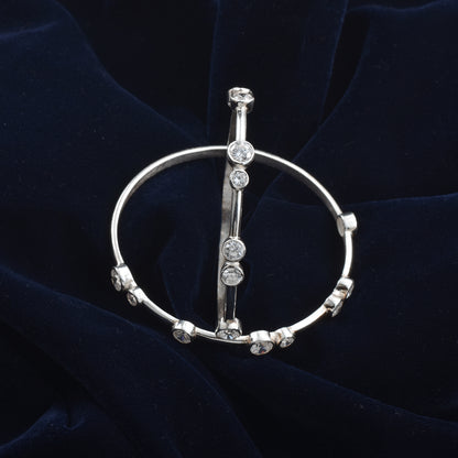 Silver Gleam Zircon Pure Silver Bangle
