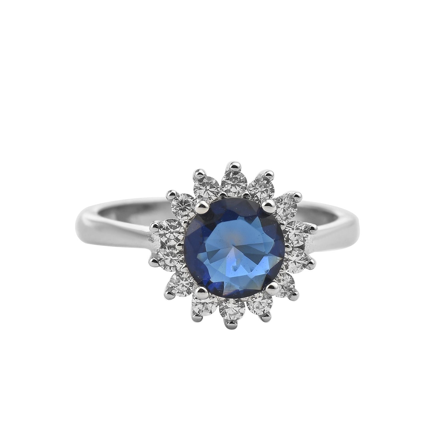 Silver Celestial Blue Zircon Ring