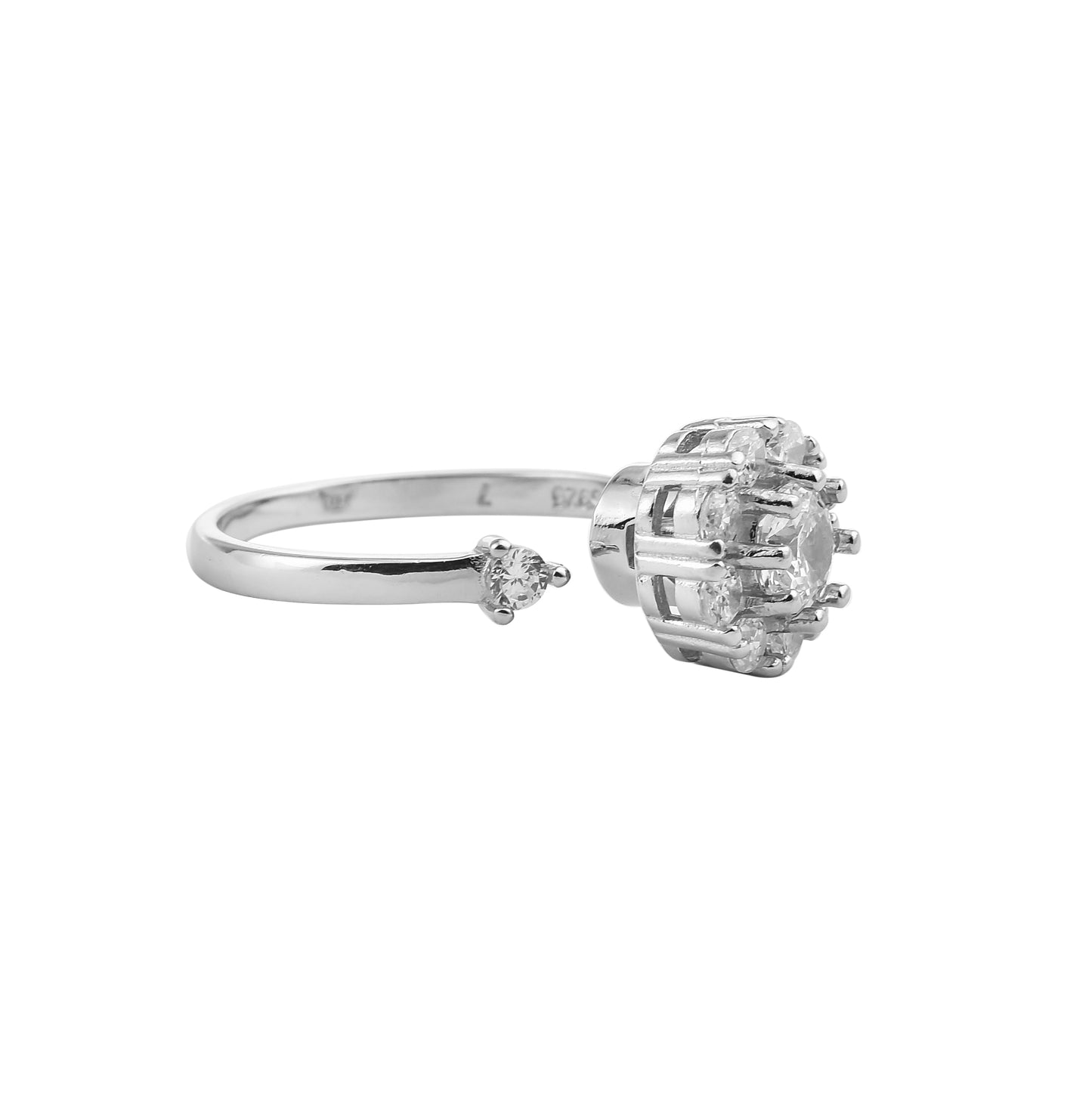 Silver Crystal Shine Zircon Ring