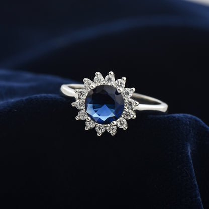 Silver Celestial Blue Zircon Ring