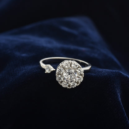 Silver Crystal Shine Zircon Ring