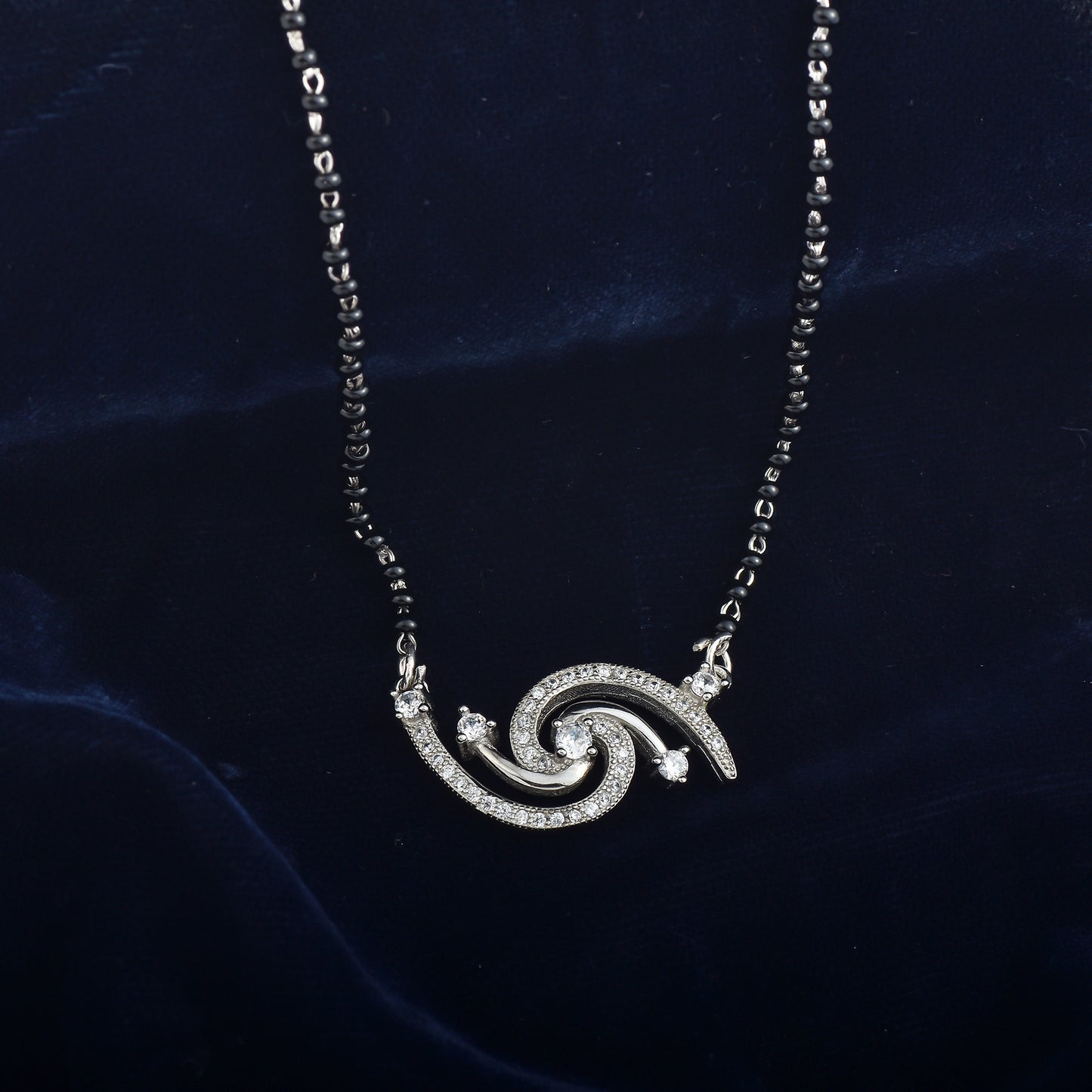 Silver Rhodium Glimmer Mangalsutra