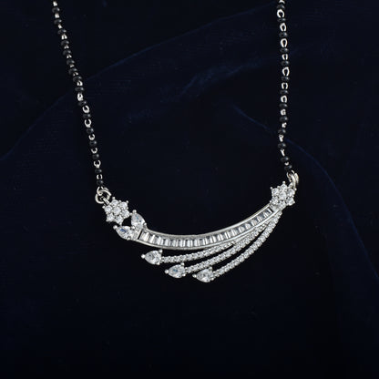 Silver Spark Rhodium Mangalsutra